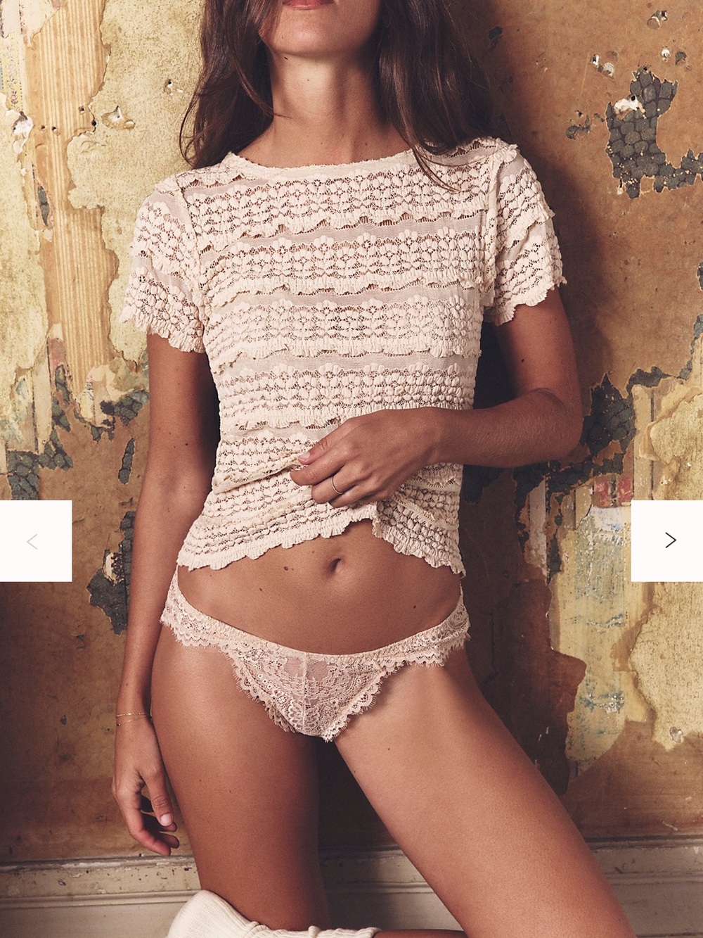 Free People Angelina Lace Tee